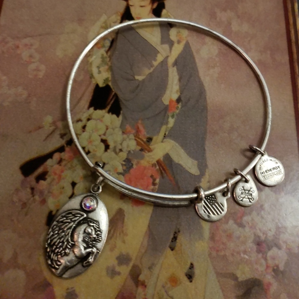 Alex and ani pegasus silver bangle.